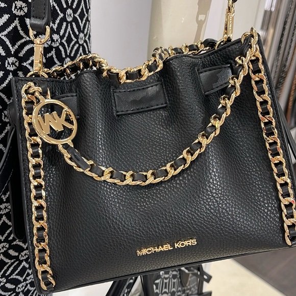 Michael Kors Women's Mina Small Belted Chain Crossbody Bag - Black - Shoulder - Picture 2 of 16